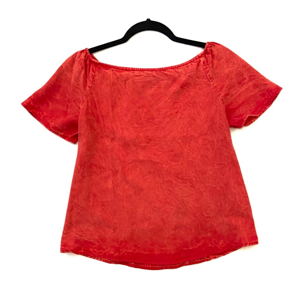 Orange Distressed Off The Shoulder Top